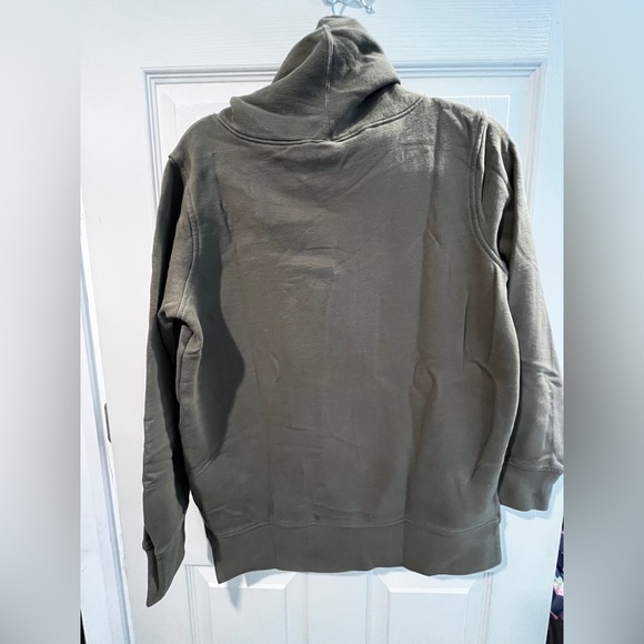 Polo Cowl Neck Sweatshirt in Olive - Picture 3 of 3